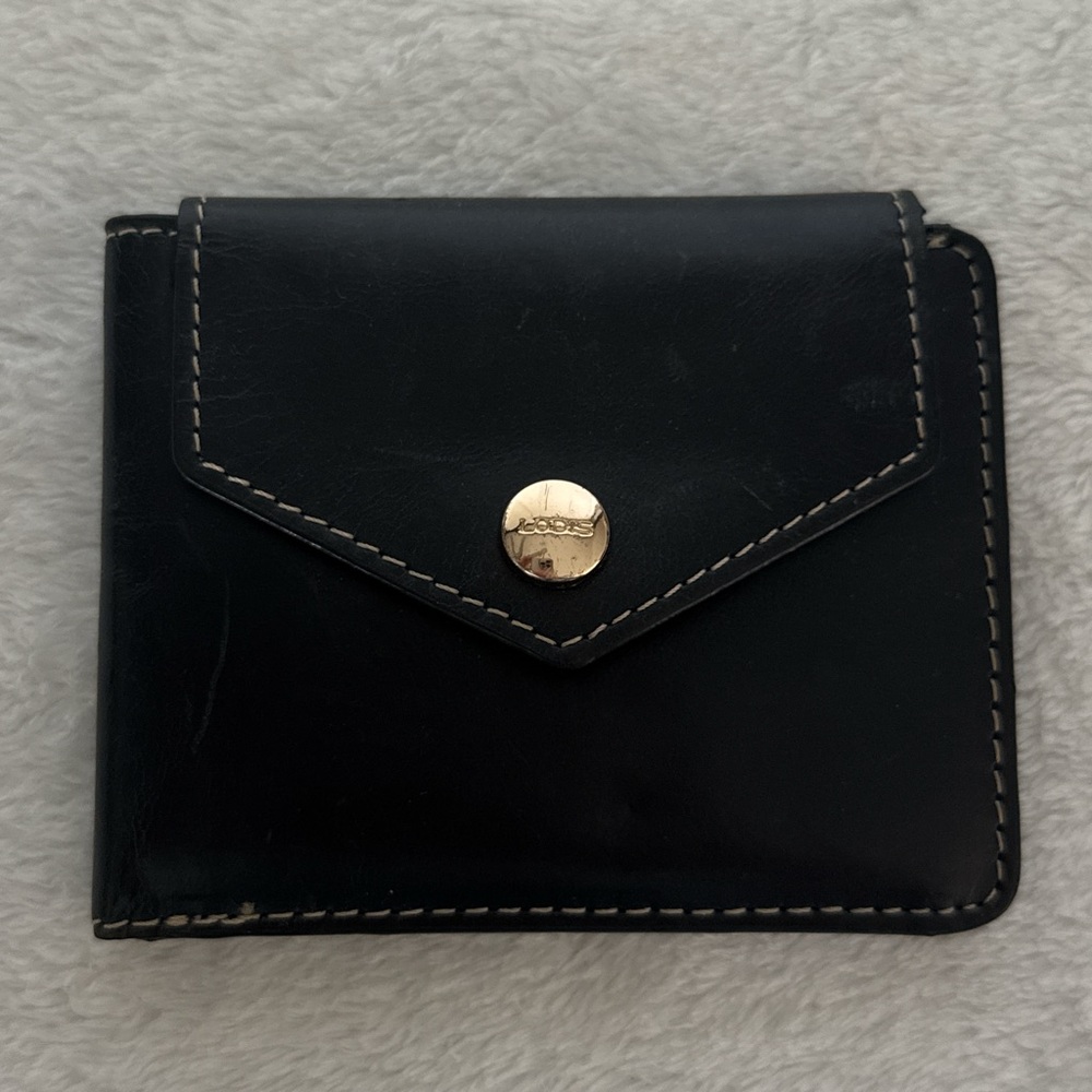 Black Italian Leather Bifold Wallet by LODIS